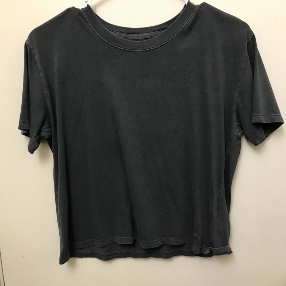 Basic dark gray short-sleeve, Hollister